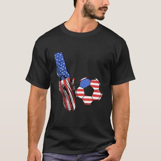 アメリカ合衆国サッカーボールサッカーUSAアメリカ Tシャツ (正面)