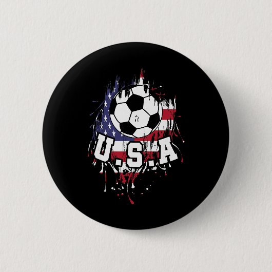アメリカ合衆国サッカーUSAフットボール 缶バッジ (正面)
