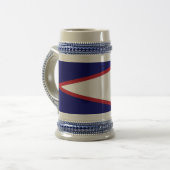 アメリカ合衆国サモア国旗とマグカップ ビールジョッキ (正面左)