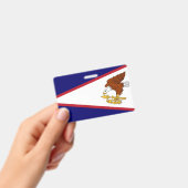 アメリカ合衆国サモア国旗と名前バッジ バッジ (手持ち)