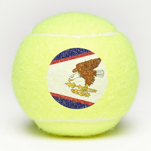 アメリカ合衆国サモア国旗を持つペン型テニスボール テニスボール (正面)