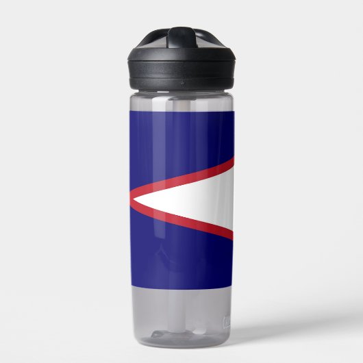 アメリカ合衆国サモア国旗を掲げたウォーターボトル ウォーターボトル (正面)