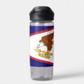 アメリカ合衆国サモア国旗を掲げたウォーターボトル ウォーターボトル (背面)