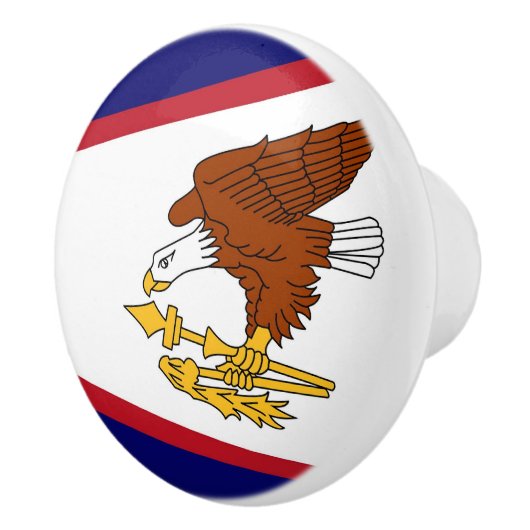 アメリカ合衆国サモア州旗とセラミックノブの引っ張り セラミックノブ (右)