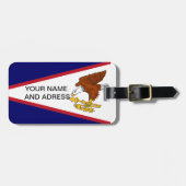 アメリカ合衆国サモア州旗と荷札 ラゲッジタグ (正面横)