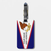 アメリカ合衆国サモア州旗と荷札 ラゲッジタグ (裏面縦)