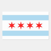 アメリカ合衆国シカゴ国旗の四角形シール 長方形シール (正面)