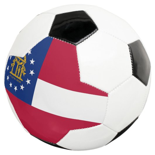 アメリカ合衆国ジョージア州旗を持つ愛国的なサッカーボール サッカーボール (3/4)