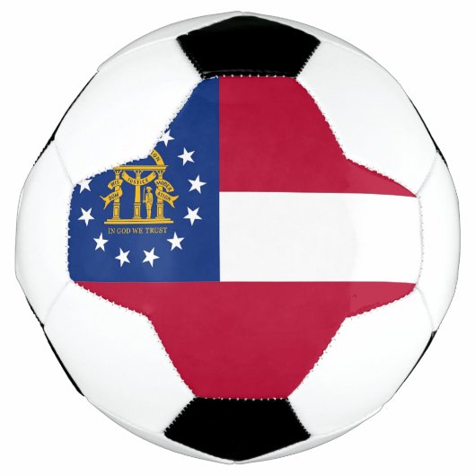 アメリカ合衆国ジョージア州旗を持つ愛国的なサッカーボール サッカーボール (正面)