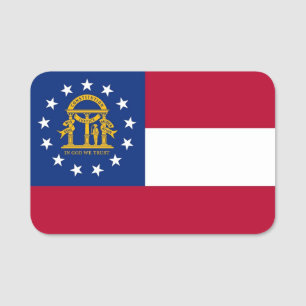 アメリカ合衆国ジョージア州旗を持つ愛国的な名前タグ 名札