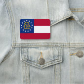 アメリカ合衆国ジョージア州旗を持つ愛国的な名前タグ 名札 (インサイチュ)