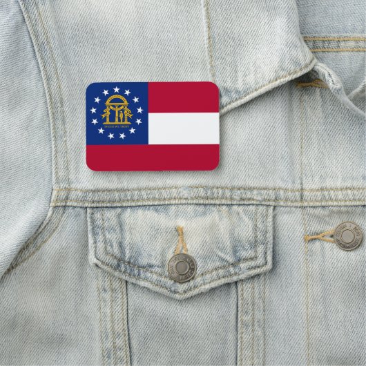 アメリカ合衆国ジョージア州旗を持つ愛国的な名前タグ 名札 (インサイチュ)