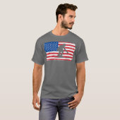 アメリカ合衆国スキー愛国的なアメリカ国旗のスキー Tシャツ (正面フル)