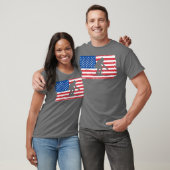 アメリカ合衆国スキー愛国的なアメリカ国旗のスキー Tシャツ (ユニセックス)