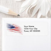 アメリカ合衆国スポーティハーフトーン国旗 ラベル (インサイチュ)