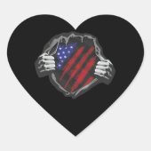 アメリカ合衆国スーパーヒーローの衣装フラグ ハートシール (正面)