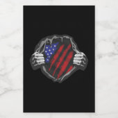 アメリカ合衆国スーパーヒーローの衣装フラグ フードラベル (シングルラベル)