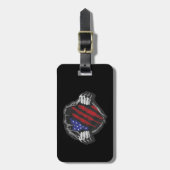 アメリカ合衆国スーパーヒーローの衣装フラグ ラゲッジタグ (正面縦)