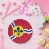 アメリカ合衆国セントルイス州旗を持つ愛国的紙プレート ペーパープレート (パーティー)