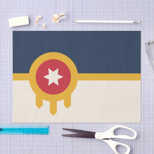 アメリカ合衆国タルサ国旗を持つ愛国的ティッシュペーパー 薄葉紙 (クラフト)