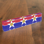 アメリカ合衆国ダラス州旗の付いたデスクの銘板 デスクネームプレート (側面)