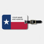 アメリカ合衆国テキサス州州旗を持つ荷札 ラゲッジタグ (正面横)