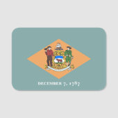 アメリカ合衆国デラウェア州旗と愛国的な名前タグ 名札 (正面)