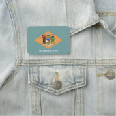 アメリカ合衆国デラウェア州旗と愛国的な名前タグ 名札 (インサイチュ)