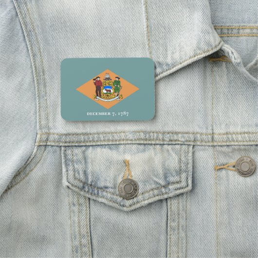 アメリカ合衆国デラウェア州旗と愛国的な名前タグ 名札 (インサイチュ)