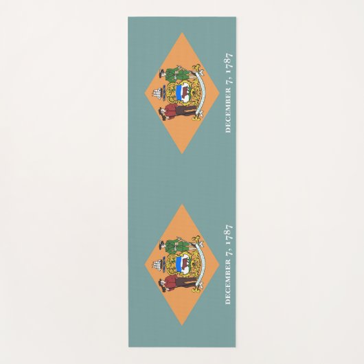 アメリカ合衆国デラウェア州旗を持つ愛国的なヨガマット ヨガマット (正面)