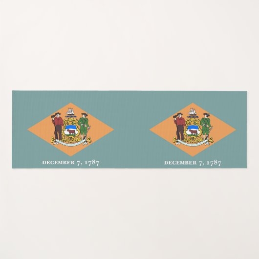 アメリカ合衆国デラウェア州旗を持つ愛国的なヨガマット ヨガマット (正面(横))