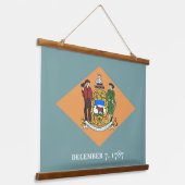 アメリカ合衆国デラウェア州旗を掲げたウォールタペストリー 吊り下げ型タペストリー (傾斜あり)