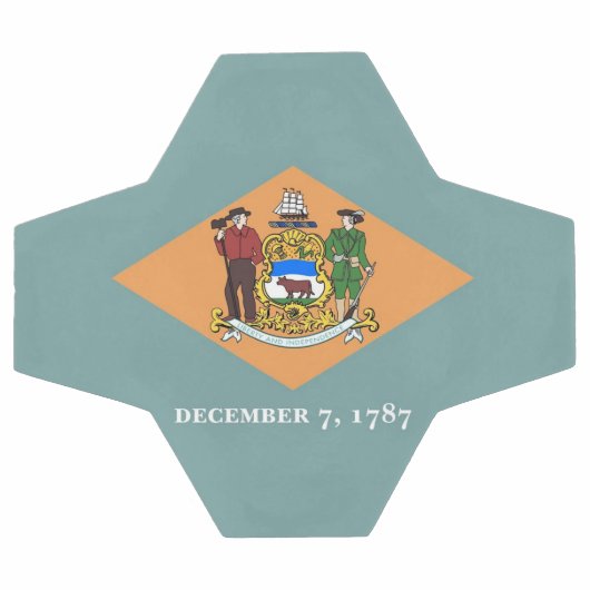 アメリカ合衆国デラウェア州旗を掲げる愛国的サッカーボール サッカーボール (フラット)