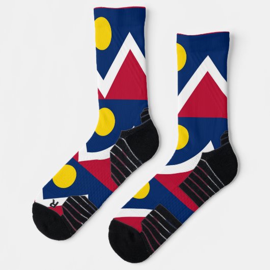 アメリカ合衆国デンバーシティ州旗を持つアスレティッククルー靴下 ソックス (左)