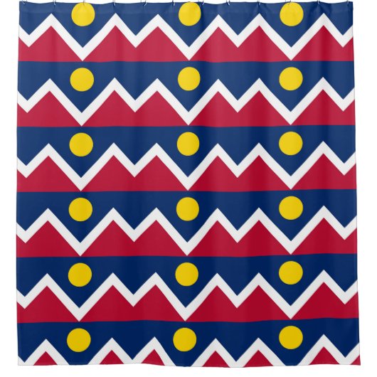 アメリカ合衆国デンバー国旗を掲げた愛国的なシャワーカーテン シャワーカーテン (正面)