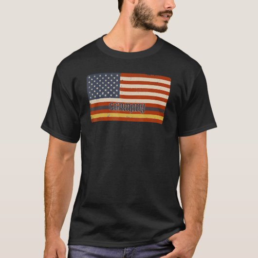 アメリカ合衆国ドイツ国旗のルーツ Tシャツ (正面)