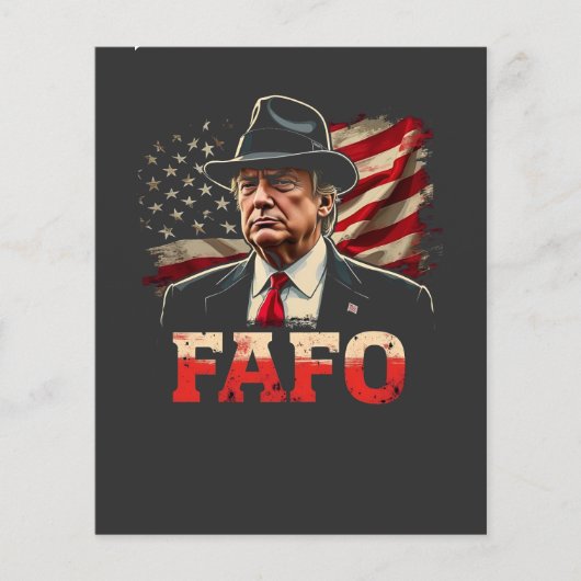 アメリカ合衆国ドナルド・トランプFAFO USA国旗の愛国心 チラシ (正面)