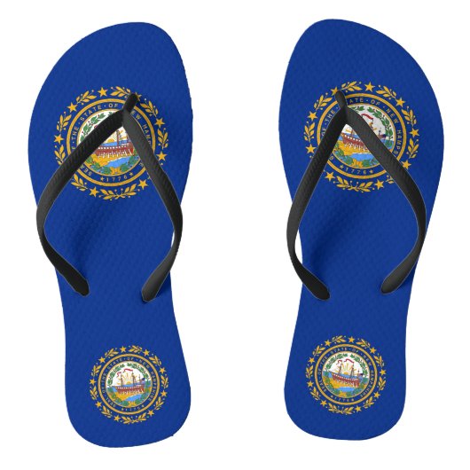 アメリカ合衆国ニューハンプシャー州旗と大人のスリムストラップ ビーチサンダル (ソール)