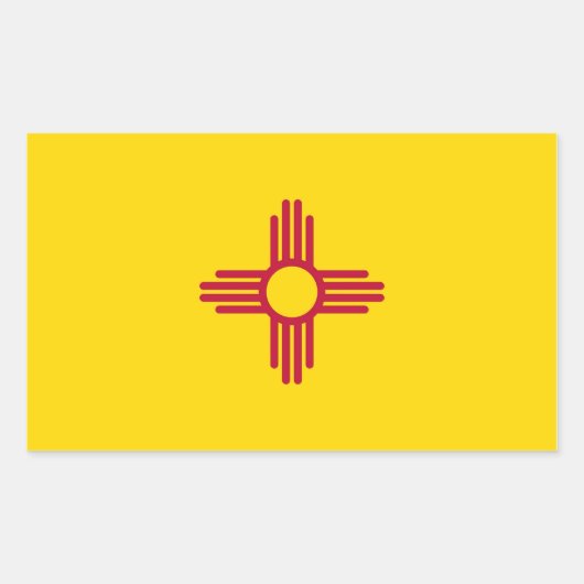 アメリカ合衆国ニューメキシコ州旗を貼った長方形のシール 長方形シール (正面)