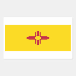 アメリカ合衆国ニューメキシコ州旗を貼った長方形のシール 長方形シール