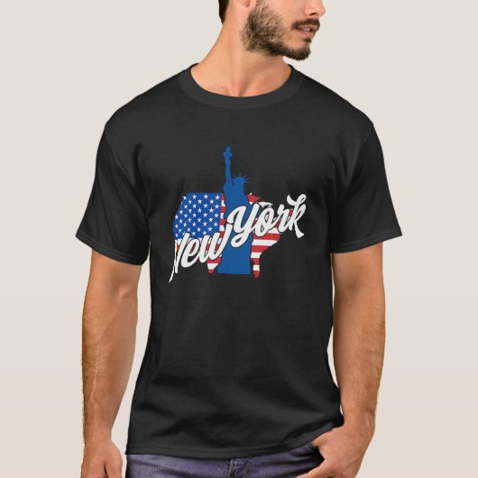 アメリカ合衆国ニューヨークの彫像 Tシャツ (正面)