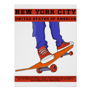 アメリカ合衆国ニューヨークシティスケートボクールード ポスター