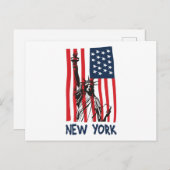 アメリカ合衆国ニューヨーク自由大将旗 ポストカード (正面/裏面)