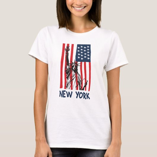 アメリカ合衆国ニューヨーク自由大将旗 Tシャツ (正面)