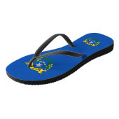 アメリカ合衆国ネバダ州旗と大人のスリムストラップ ビーチサンダル (アングル)