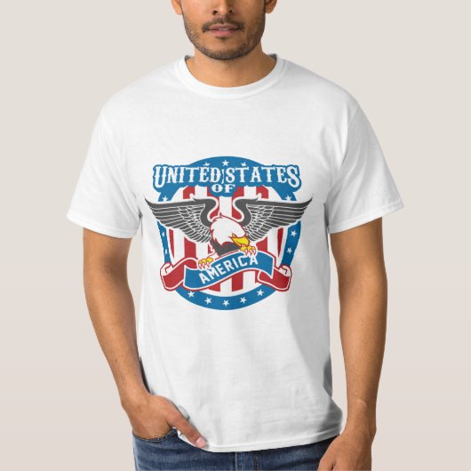 アメリカ合衆国ハゲ・イーグル愛国心 Tシャツ (正面)
