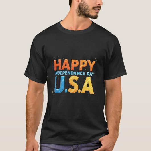 アメリカ合衆国ハッピーインディペンデンスデー!祝の自由 Tシャツ (正面)