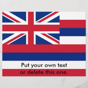 アメリカ合衆国ハワイ州旗を持つフライヤー チラシ