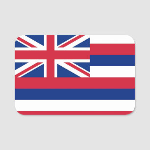 アメリカ合衆国ハワイ州旗を持つ愛国的な名前タグ 名札
