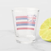 アメリカ合衆国ハワイ州旗を掲げた愛国的なショットグラス ショットグラス (裏面)